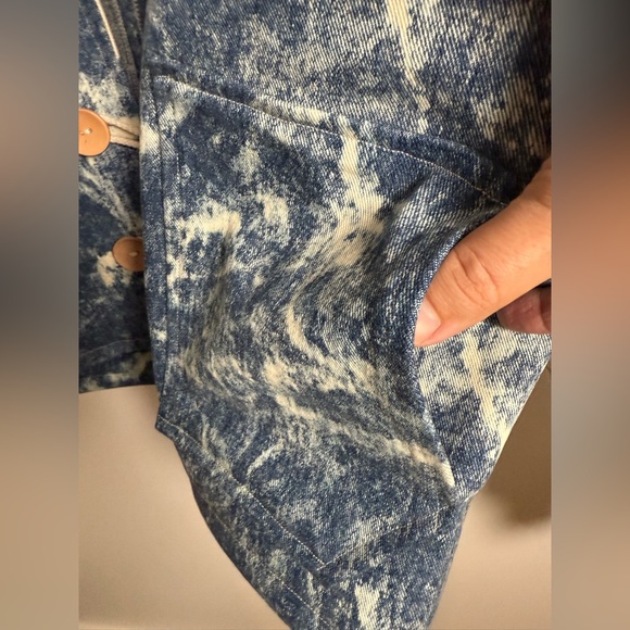 Custom Kimono Style Acid Wash Bleached Jean Denim Jacket - Picture 5 of 12